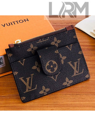 Louis Vuitton Monogram Canvas Porte Cartes Double Zipped Card Holder M66531 Brown 2019