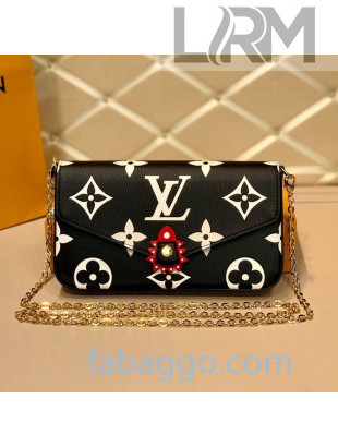 Louis Vuitton LV Crafty Félicie Pochette Clutch with Chain/Mini Bag in Monogram Leather M69515 Black 2020 