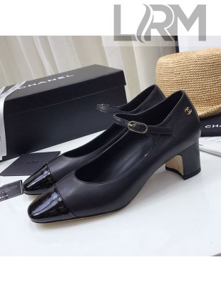 Chanel Lambskin Mary Janes Pumps 5cm Black 2020