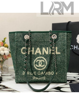 Chanel Deauville Mixed Fibers Small Shopping Bag Green 2021