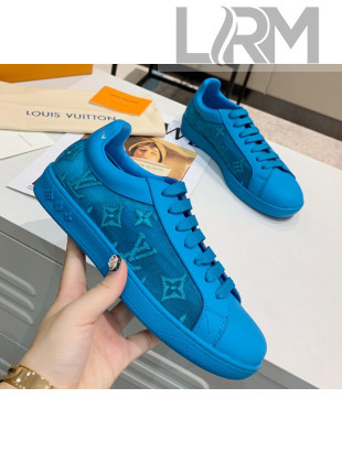 Louis Vuitton LUXEMBOURG Trainers Sneakers in Transparent Textile Turquoise Blue 2020（For Women And Men）