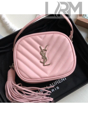 Saint Laurent Blogger Mini Camera Shoulder Bag in Monogram Leather 425317 Pink 2019