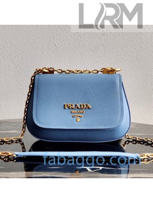 Prada Saffiano Leather Shoulder Bag 1BD275 Blue 2020