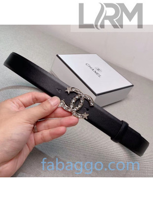 Chanel Calfskin Belt 28mm with Star CC Buckle Black 2020