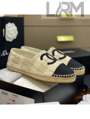 Chanel CC Check Tweed Espadrilles White/Gold 2021 20