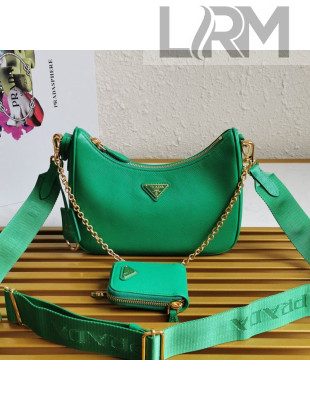 Prada Re-Edition 2005 Saffiano Leather Hobo Bag 1BH204 Bright Green 2020