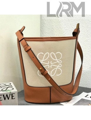 Loewe Hobo Anagram Bucket Bag in Classic Calfskin Brown/Beige 2021