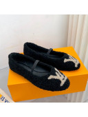 Louis Vuitton Popi Shearling Flat Ballerinas Black 2021 