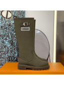 Louis Vuitton Territory Flat Leather High Boots with Buckle Green 2021 