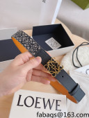 Loewe Anagram Canvas and Leather Belt 3.2cm Blue/Gold 2022 99