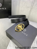 Versace Epi Leather Belt 4cm with Medusa Buckle Black/Gold 2022 59