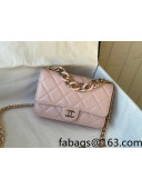 Chanel Lambskin Wallet on Plexi Chain WOC AP2377 Pink 2021