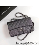 Chanel Iridescent Grained Mini Flap Bag A69900 Dark Gray/Silver 2021 30