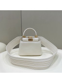 Fendi Peekaboo Iconic XS Bag in Soft Lambskin White 2022 8328 