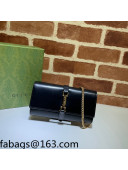 Gucci Jackie 1961 Leather Chain Wallet 652681 Black 2022