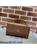 Gucci Bamboo Leather Small Bag 675794 Brown 2022