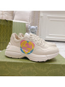 Gucci Rhyton Heart Sneakers White 2022 032550