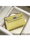 Hermes Kelly Pochette Bag 22cm Chick Yellow/Silver 2022 18