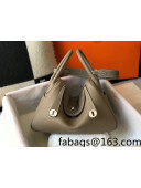 Hermes Lindy 30cm Bag in Grainy Calfskin Dove Grey/Silver 2022