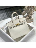 Hermes Birkin 30cm Bag in Togo Calfskin White/Gold 2022