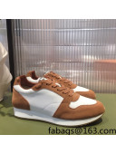 Hermes Escape Fabric and Suede Sneakers White/Brown 2022 032565