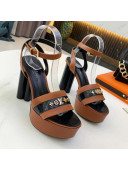 Louis Vuitton Podium Monogram Studs Platform Sandal Brown 2021