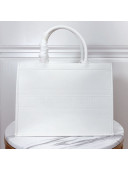 Dior Small Book Tote in White Calfskin 2020