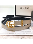 Gucci Patent Leather Belt 20mm with Torchon Double G Buckle White 2019