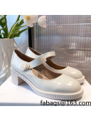 Dior D-Doll Shiny Calfskin Mary Jane Pumps White 02 2021