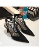 Dior Suede Mesh Pumps 7.5cm Black 2021