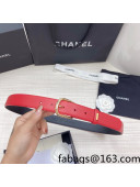 Chanel Calfskin Belt 3cm Red 2021 86