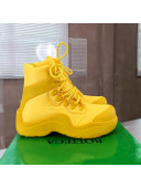 Bottega Veneta Puddle Bomber Fabric Lace-up Boots Egg Yolk Yellow 2021