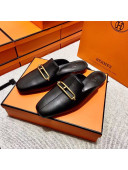 Hermes Esmee Mule with Iconic Roulis Buckle Black 2022(Handmade)