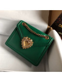 Dolce&Gabbana Small Devotion Smooth Leather Shoulder Bag Green 2020