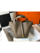 Hermes Picotin Lock Bag 22cm in Togo Calfskin Grey Elephant/Gold 2020