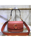 Chloe Shiny & Suede Calfskin Small Chloe Double Carry Bag Orange 2019