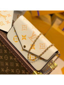 Louis Vuitton Félicie Pochette Clutch with Chain/Mini Bag in Monogram Leather M80498 Yellow 2021