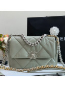 Chanel 19 Lambskin Small 26cm Flap Bag AS1160 Light Gray 2021  