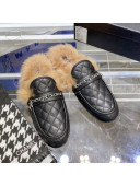 Chanel Lambskin Wool Flat Mules Black 2021