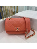 Chanel Quilted Lambskin Entwined Chain Small Flap Bag AS2317 Orange 2021 TOP