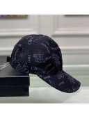 Dior Logo Allover Print Canvas Baseball Hat Black 2021