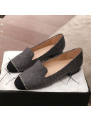 Chanel Felt Chain Flat Loafers G35164 Gray 2020