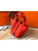 Hermes Picotin Lock Bag 18cm in Togo Calfskin Bright Red/Silver 2020