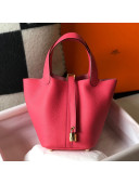 Hermes Picotin Lock Bag 18cm in Togo Calfskin Lipstick Pink 2021