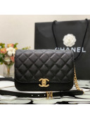 Chanel Grained Calfskin Messenger Bag AS2824 Black 2021 