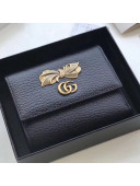 Gucci Leather Wallet With Bow ‎524294 Black 2018