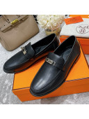 Hermes Mocasini Calfskin Loafers Black 2021