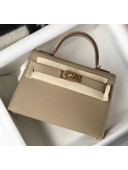 Hermes Mini Kelly II Handbag in Original Epsom Leather Dove Grey (Gold Hardware)