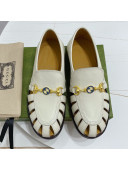 Gucci Calfskin Cut out Loafers White 2021