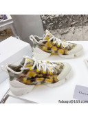 Dior D-Connect Sneaker in Zodiac Printed Technical Fabric DS15 Yellow 2021